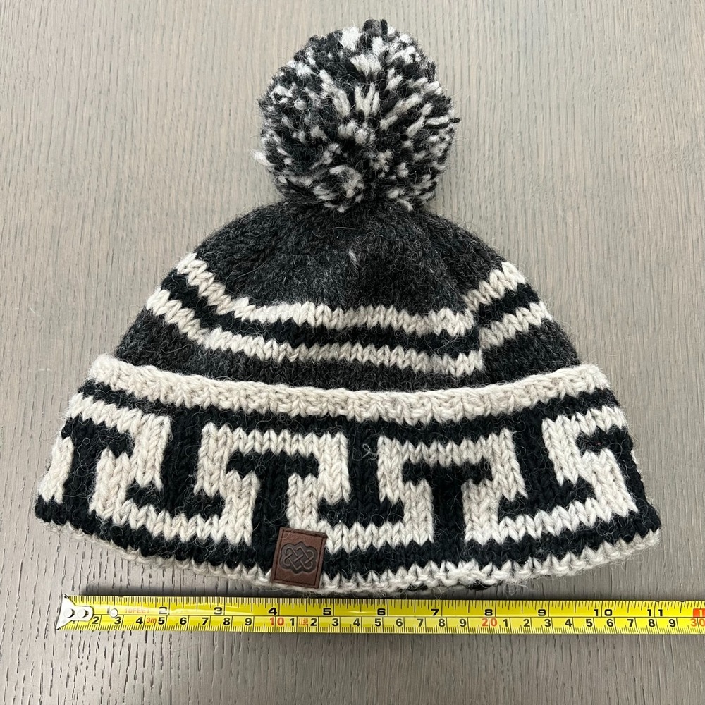 Sherpa Adventure Gear Hat 100% Lambswool Cuff Knit Winter Pom Beanie Adult
